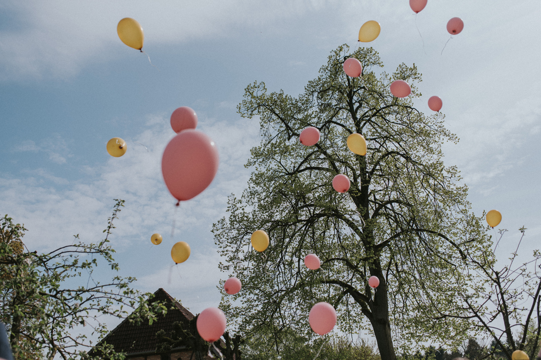 Umweltverschmutzung durch Luftballons - Luftballons die in den Himmel steigen